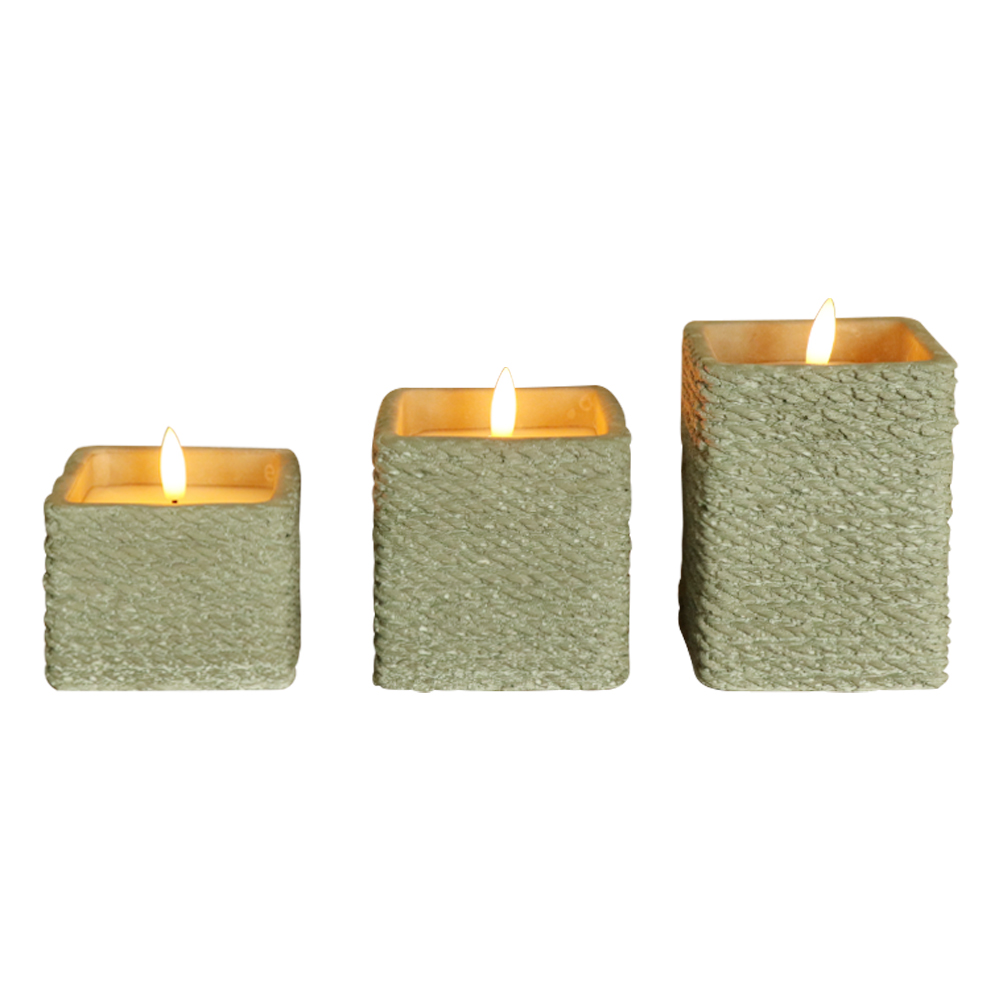 LED 3D Wick Flameless Candle With Remote For Home Decoration