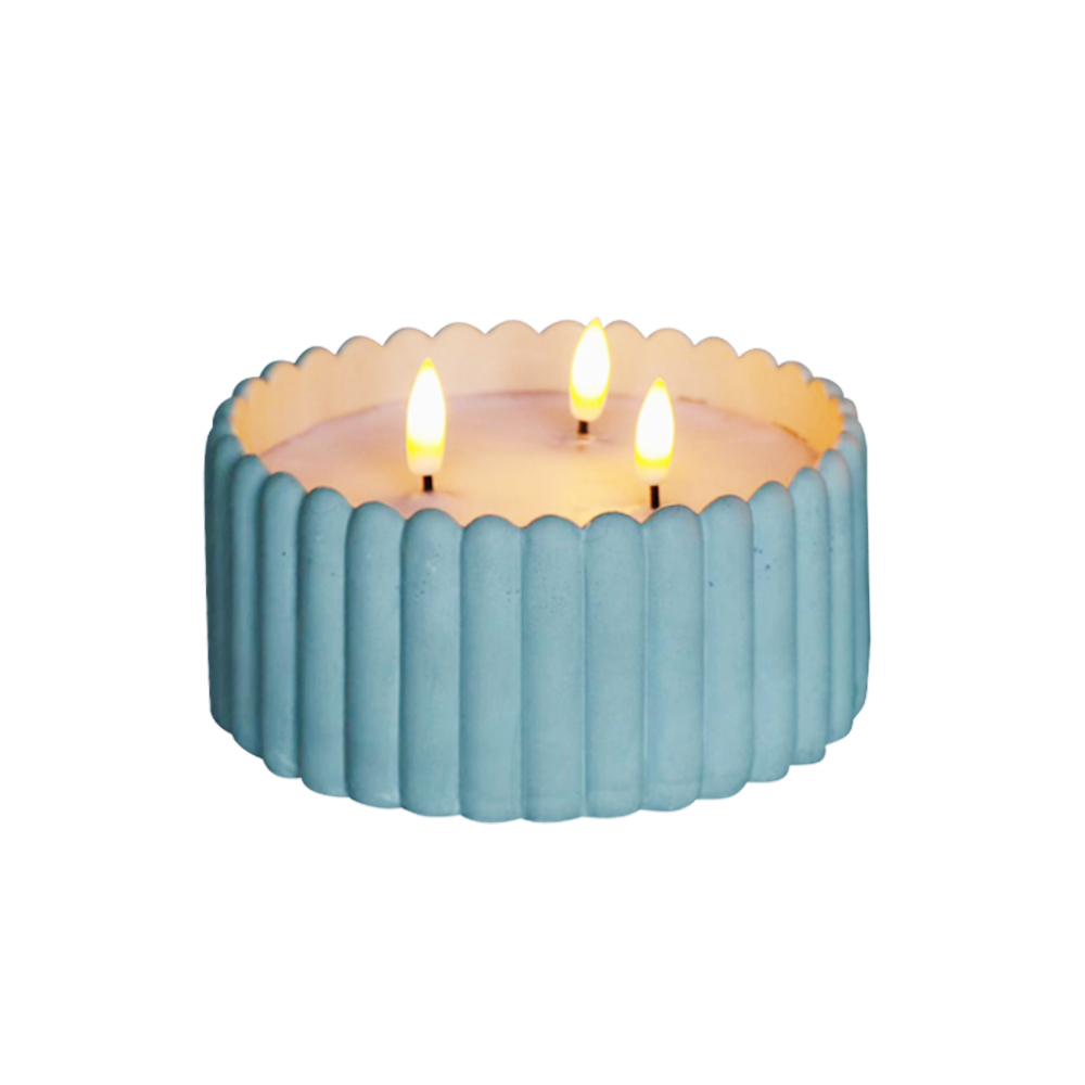 LED Battery Operated Home Decoration Cement 3D Wick Candle