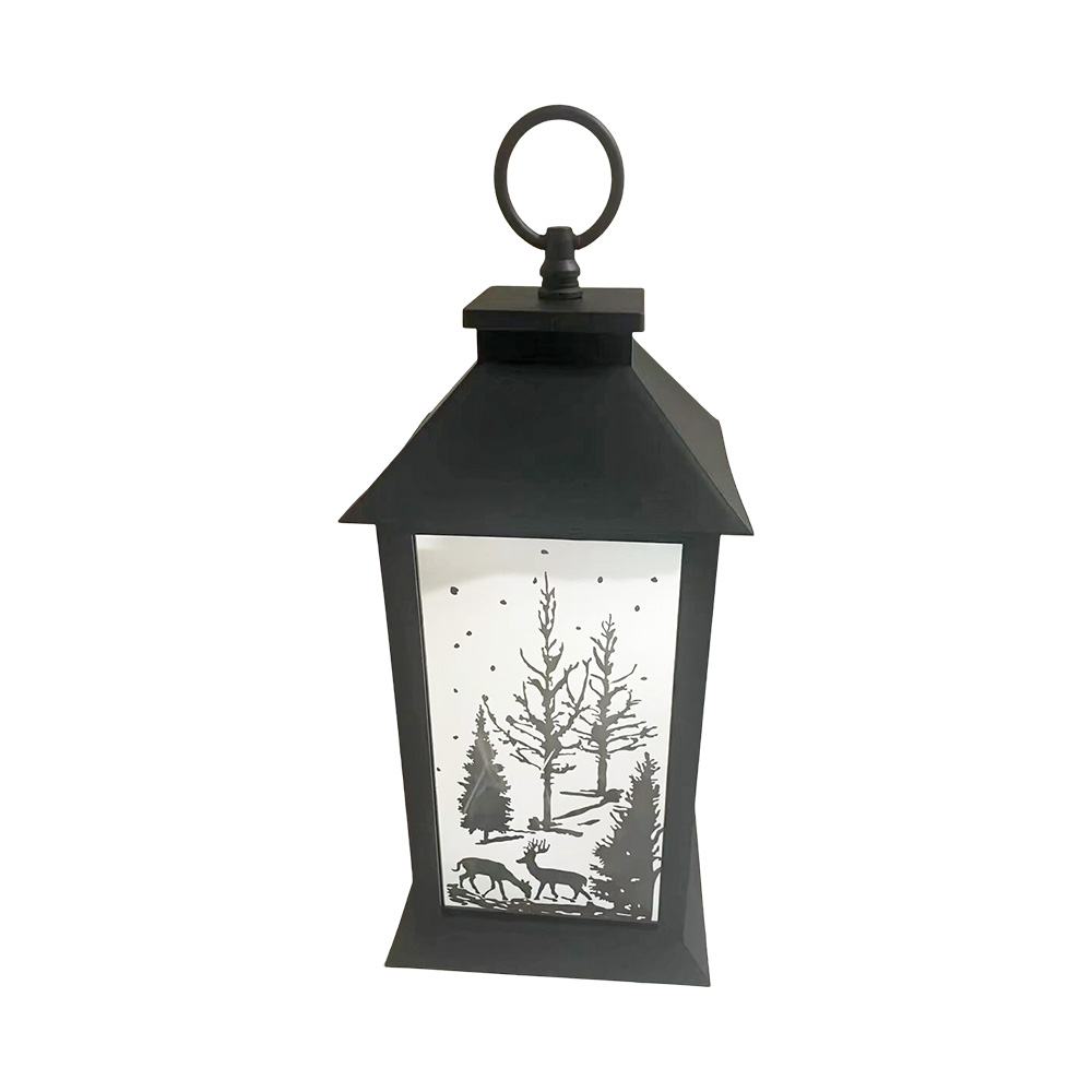 LED Christmas Light & Shadow Hurricane Lantern