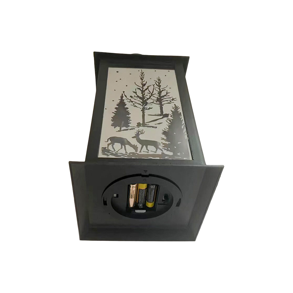 LED Christmas Light & Shadow Hurricane Lantern