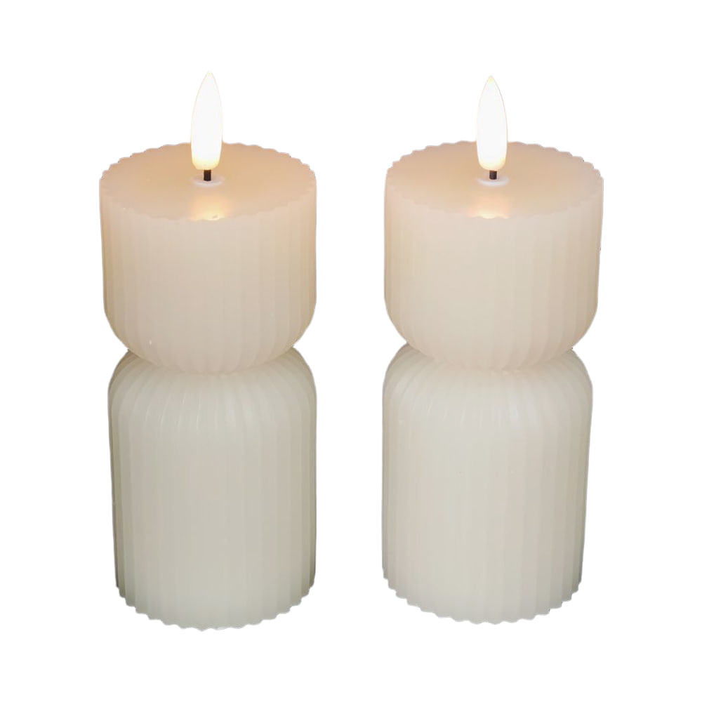 Striped 3D Candles in Two Layers, Top and Bottom