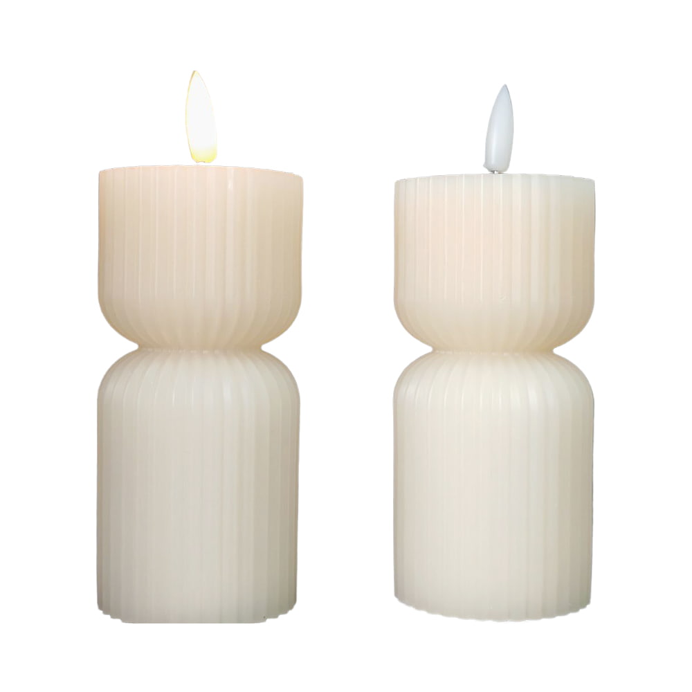 Striped 3D Candles in Two Layers, Top and Bottom