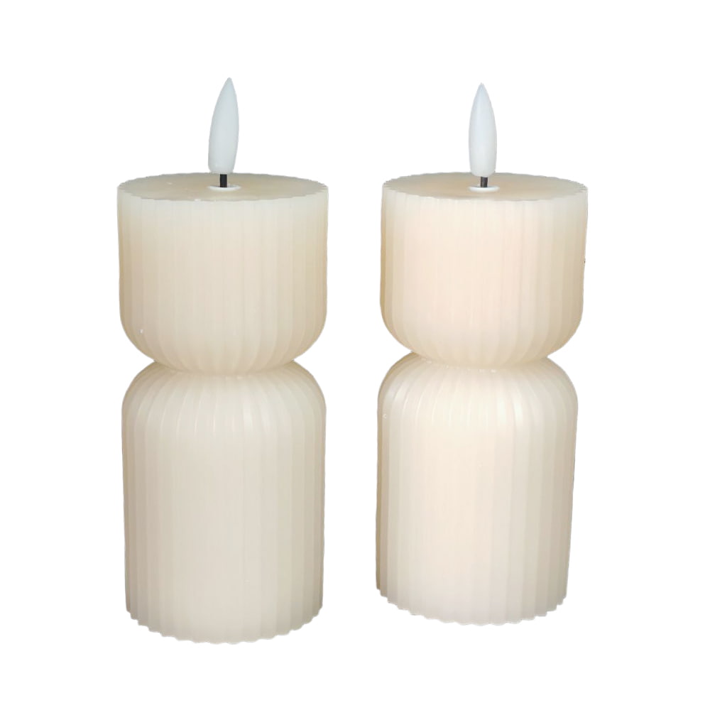 Striped 3D Candles in Two Layers, Top and Bottom