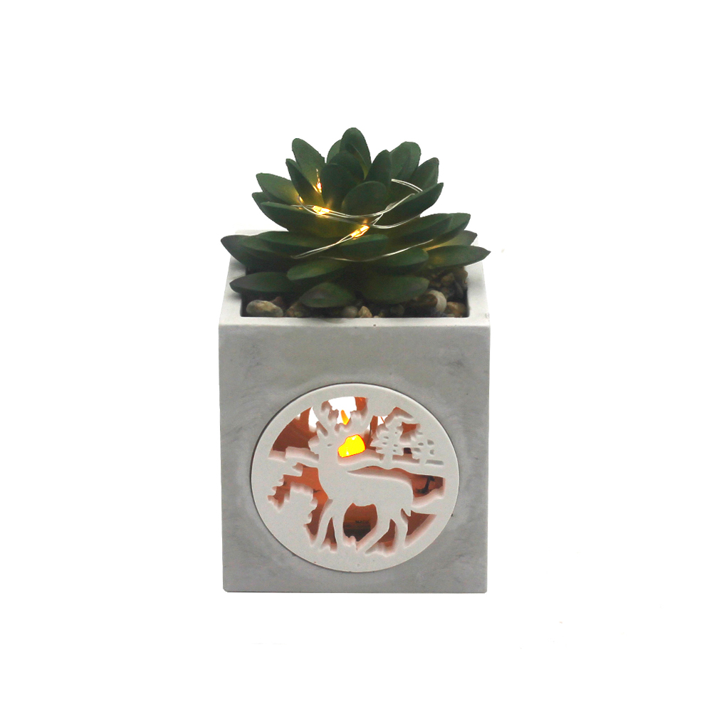 Are the innovative cement LED decorative lights waterproof and dustproof and suitable for outdoor environments?