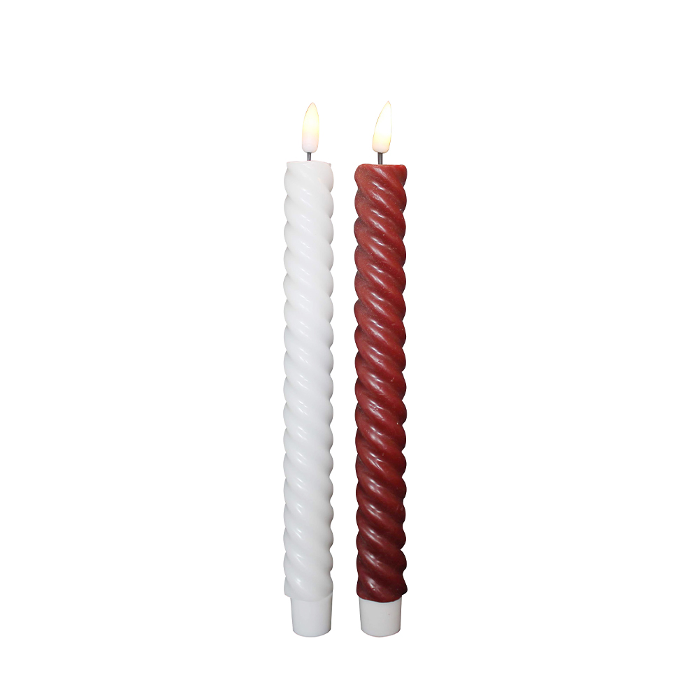 Does the LED spiral flameless rod-shaped candle fit into a standard candle holder or a special base?
