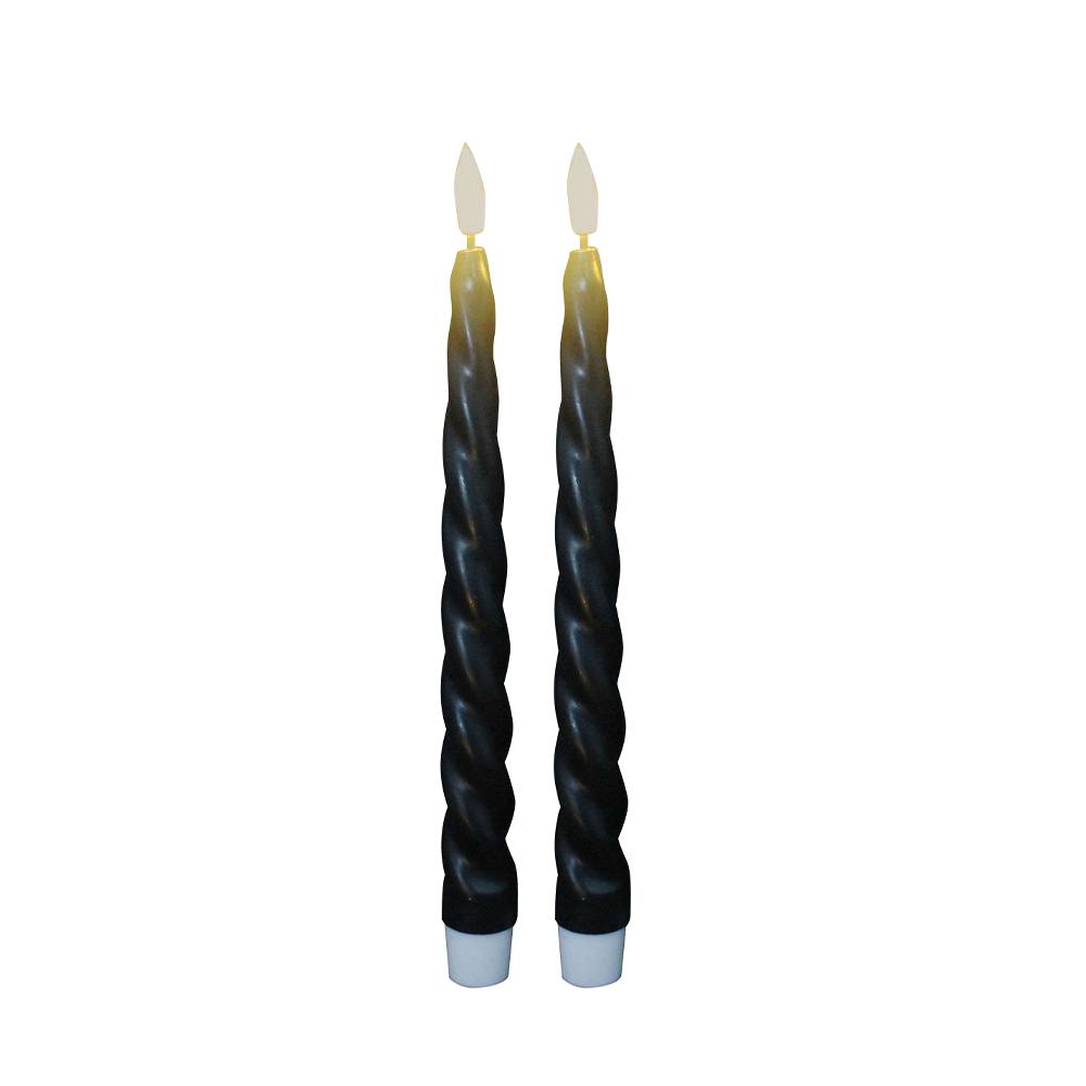 What safety advantages do LED taper candles have over traditional candles?